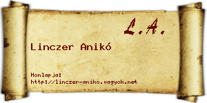 Linczer Anikó névjegykártya